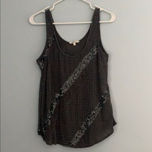 Lace and Sequin Beaded Tank Top